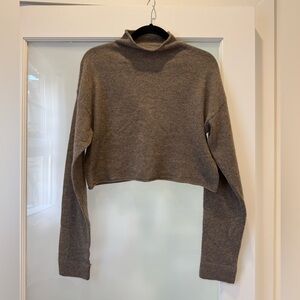 Reformation Mock Neck Cropped Cashmere Sweater